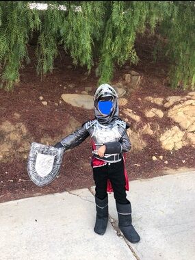 Dream Play Imagine Kids Silver Knight Costume with Red Accents
